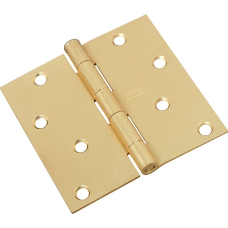National 4 In. Square Satin Brass Door Hinge N830231